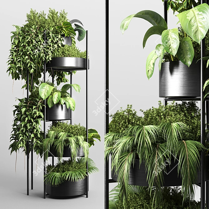 Metal Vase Plant Stand: Stylish Indoor Plant Holder 3D model image 1