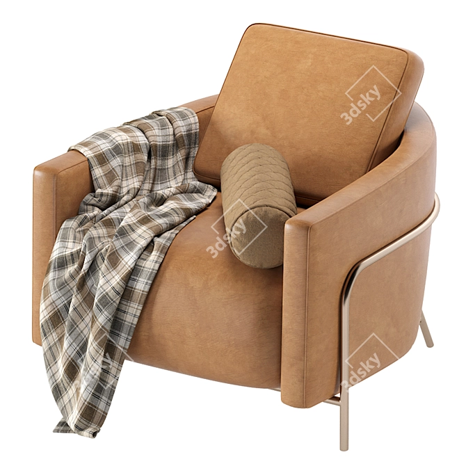 Luxury Giulia Leather Armchair 3D model image 3