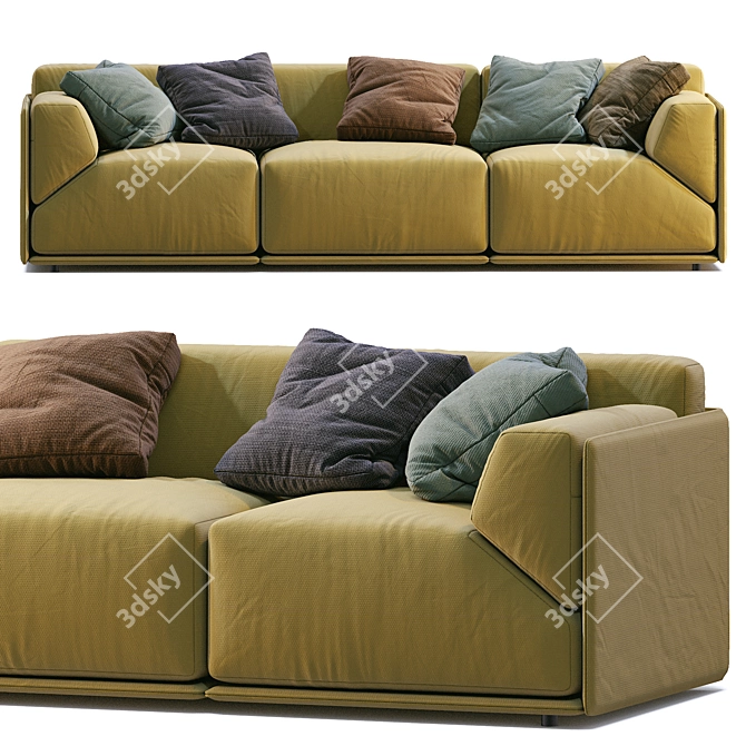Bacon-inspired Meridiani Sofa: Modern, Stylish and Comfortable 3D model image 2