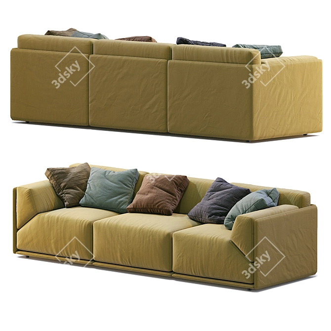 Bacon-inspired Meridiani Sofa: Modern, Stylish and Comfortable 3D model image 3