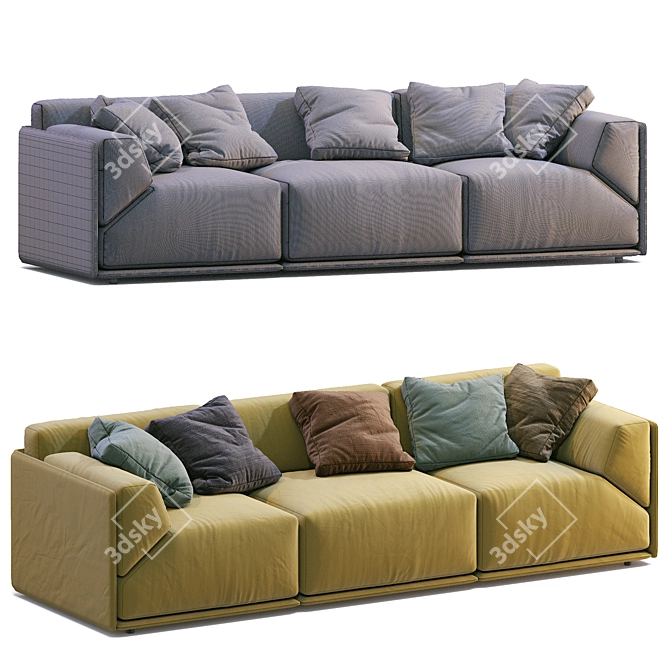 Bacon-inspired Meridiani Sofa: Modern, Stylish and Comfortable 3D model image 5
