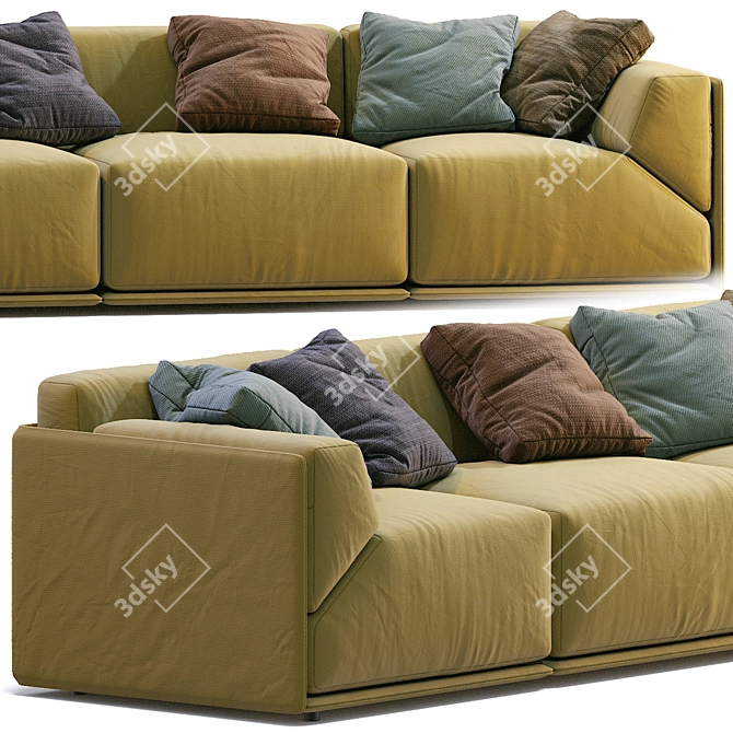 Bacon-inspired Meridiani Sofa: Modern, Stylish and Comfortable 3D model image 6