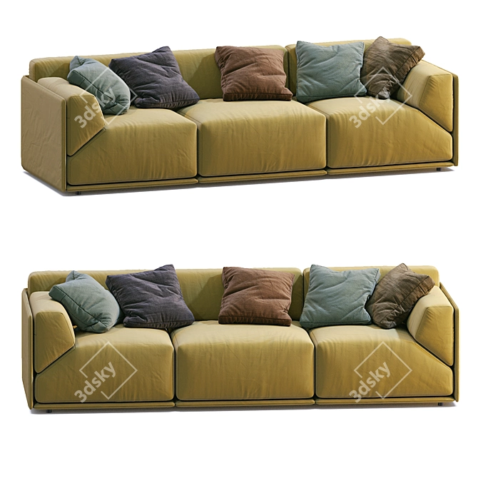 Bacon-inspired Meridiani Sofa: Modern, Stylish and Comfortable 3D model image 7