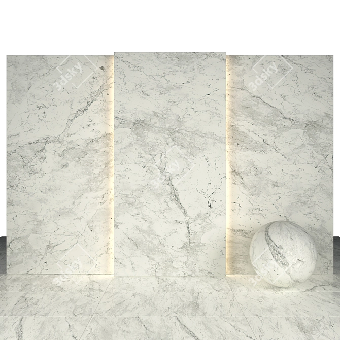 Ethereal Beauty: Fairy White Marble 3D model image 1