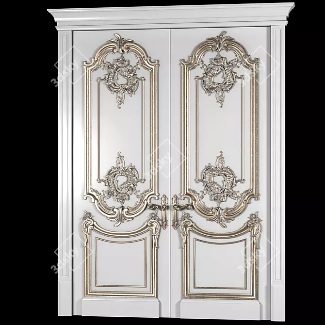 Elegant Arched Classical Door 3D model image 2