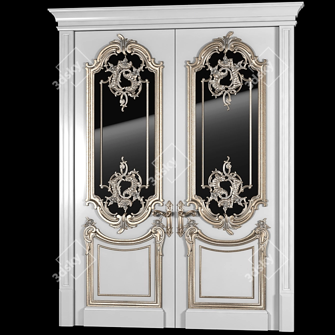 Elegant Arched Classical Door 3D model image 3