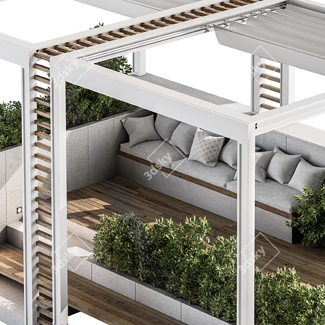 Stylish Pergola Garden Furniture 3D model image 3