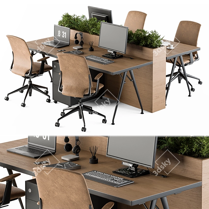 Modern Office Furniture Set: Employee 29 3D model image 1