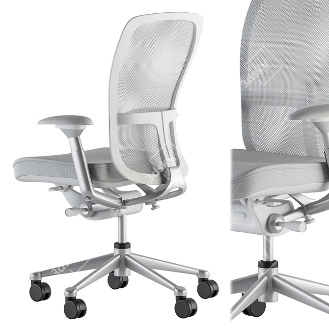 Zody Black and White Office Chair 3D model image 4