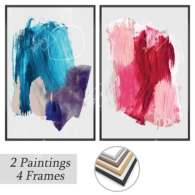 Versatile Set of Wall Paintings 3D model image 1