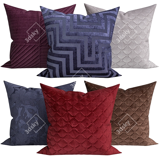 Luxury Home Decor Pillows Set 3D model image 1