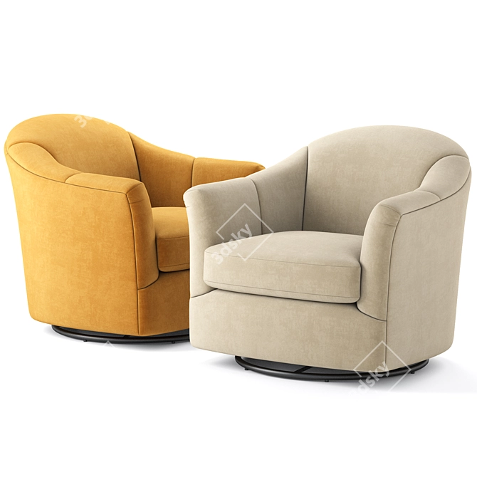 Comfy Gabriel Swivel Havertys Armchair 3D model image 4