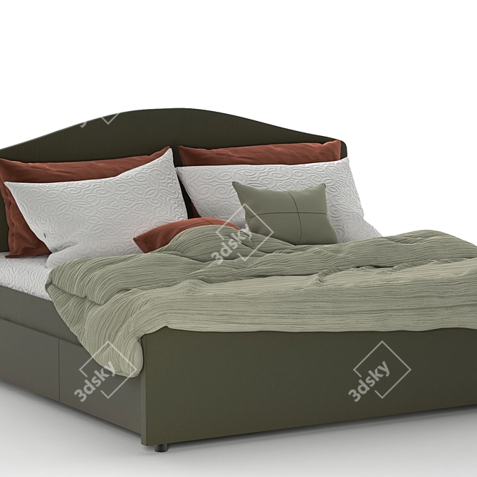 IKEA HAUGA Queen Bed Set 3D model image 7