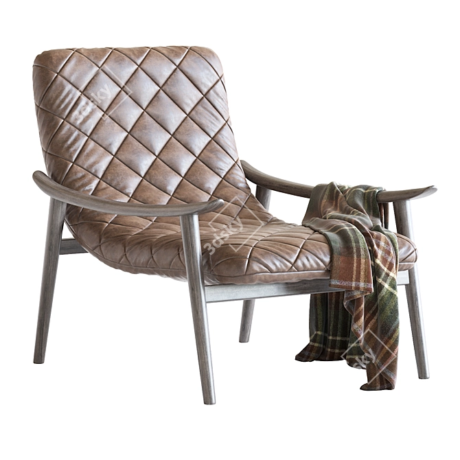 Sophisticated Fynn Saddle Armchair 3D model image 1