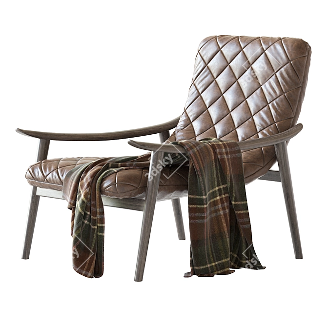 Sophisticated Fynn Saddle Armchair 3D model image 2