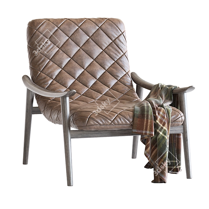 Sophisticated Fynn Saddle Armchair 3D model image 3