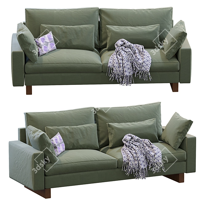 Modern West Elm Harmony Sofa 3D model image 4