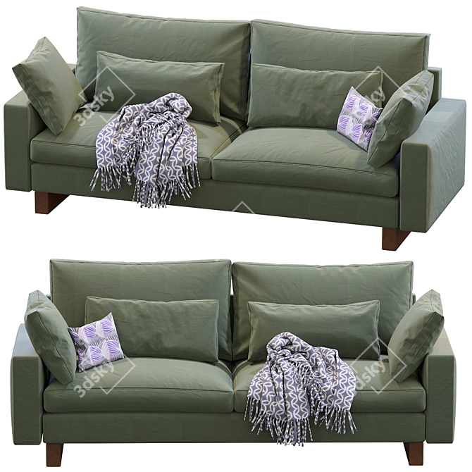 Modern West Elm Harmony Sofa 3D model image 6