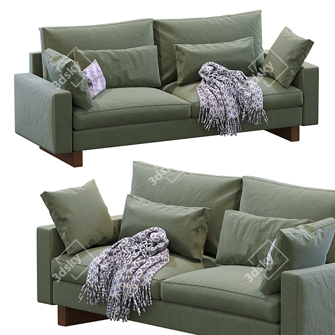 Modern West Elm Harmony Sofa 3D model image 7