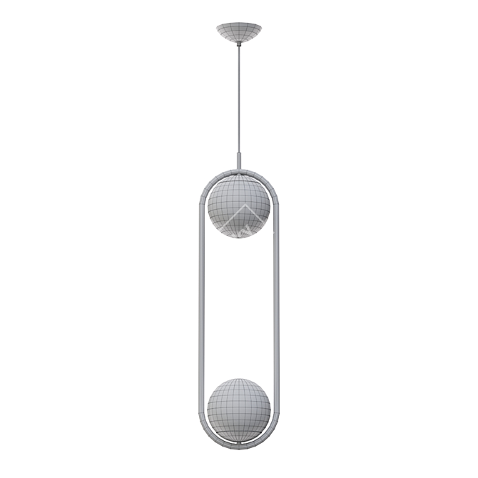 Sleek Duo Hoop Lamp 3D model image 2