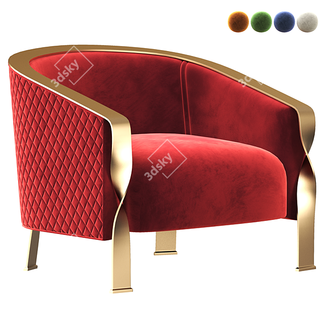 Elegant Parisian 6080 Luxury Armchair 3D model image 1