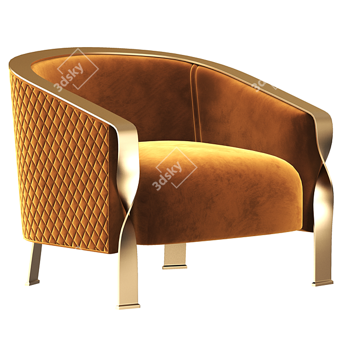 Elegant Parisian 6080 Luxury Armchair 3D model image 2