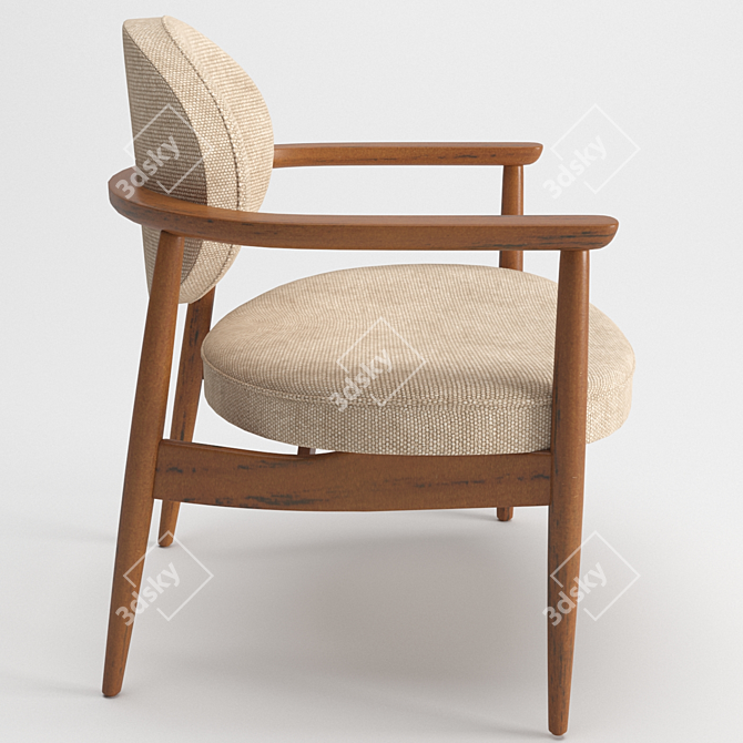 Comfortable Minimalistic Roundy Chair 3D model image 2