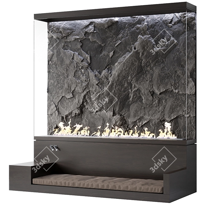 Sleek Bioethanol Fireplace - 2455mm x 2300mm x 1000mm 3D model image 4