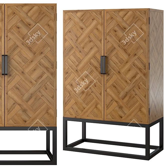 Elegant Versailles Wardrobe | Antique-inspired Design 3D model image 1