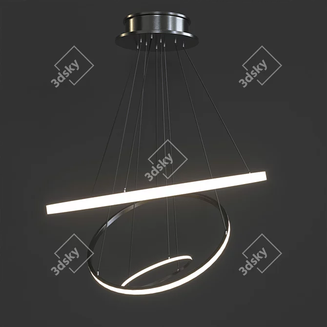 Elegant Circle Chandelier 3D model image 1