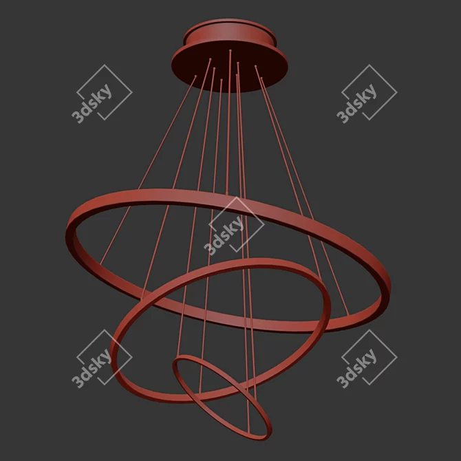 Elegant Circle Chandelier 3D model image 2