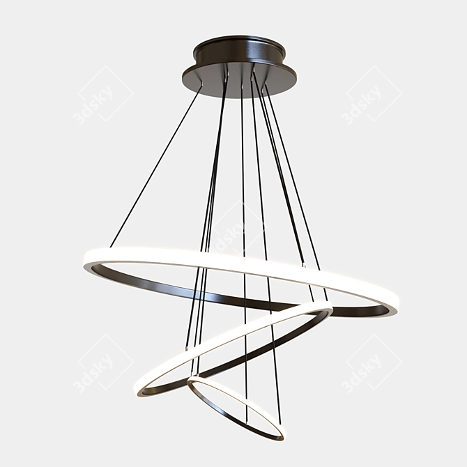 Elegant Circle Chandelier 3D model image 3