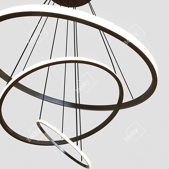 Elegant Circle Chandelier 3D model image 4