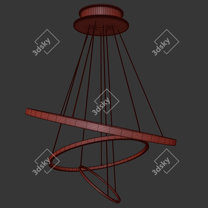 Elegant Circle Chandelier 3D model image 5