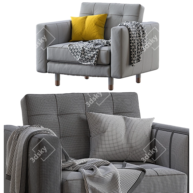 Elegant Landskrona Armchair by Ikea 3D model image 5