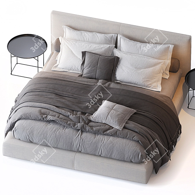 Modern Luxury Richard Bed: The Perfect Blend of Style and Comfort 3D model image 2