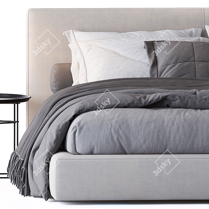 Modern Luxury Richard Bed: The Perfect Blend of Style and Comfort 3D model image 3