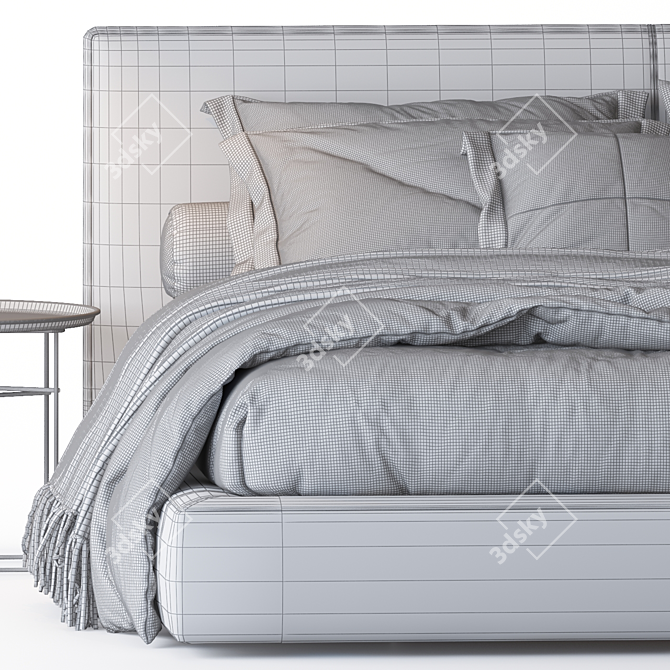 Modern Luxury Richard Bed: The Perfect Blend of Style and Comfort 3D model image 4