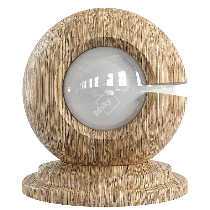 Sleek Zebrano Wood Design 3D model image 3