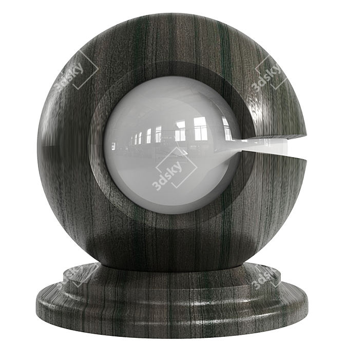 Exquisite Ebony Black Wood 3D model image 3