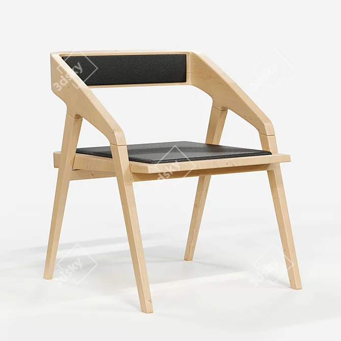 Sleek Katakana Dining Chair 3D model image 2