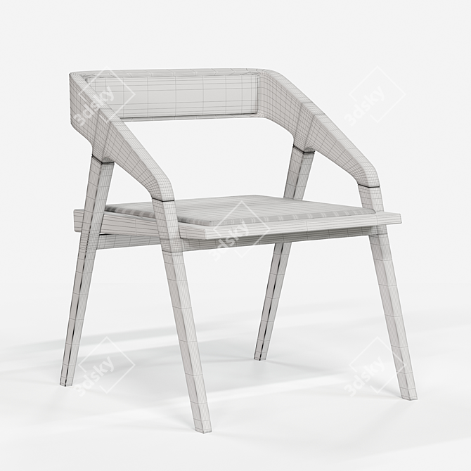 Sleek Katakana Dining Chair 3D model image 5