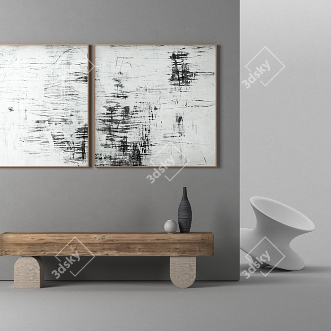  Modern Abstract Art Frames 3D model image 3