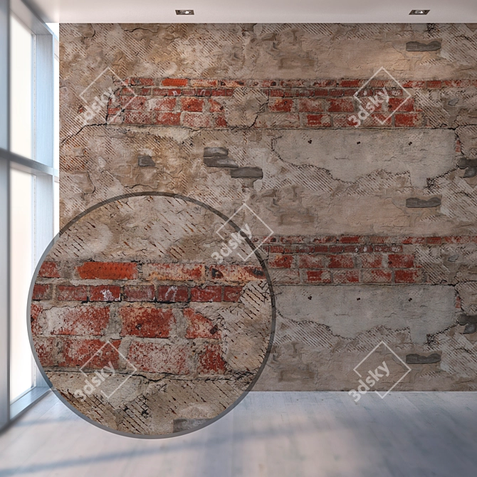 Seamless Plaster Texture Set 3D model image 1