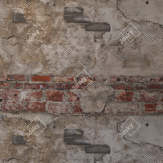 Seamless Plaster Texture Set 3D model image 3