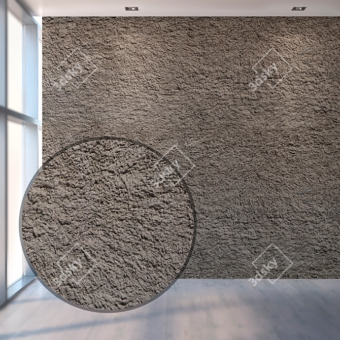 Seamless Rough Plaster Texture 3D model image 1