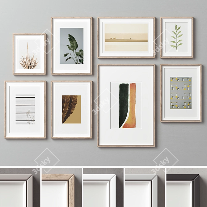 Elegant Frame Set - 8 Frames 3D model image 1