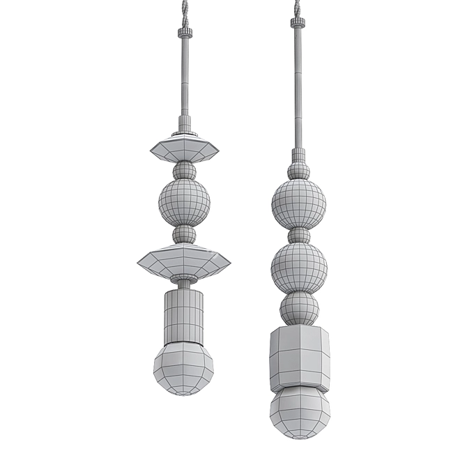 Beaded Lamps: Designer Delights 3D model image 2