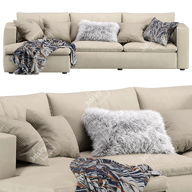 Elegant Hadley Modular Sofa 3D model image 1