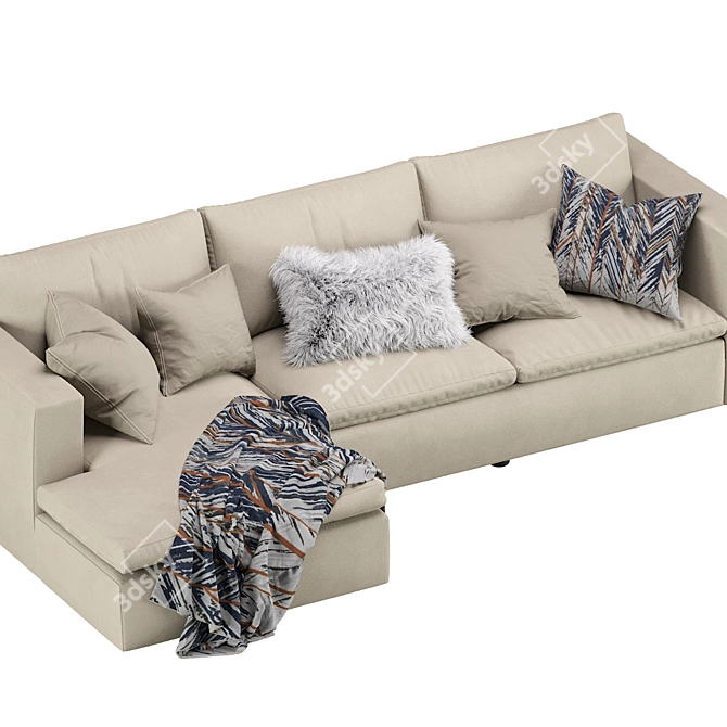 Elegant Hadley Modular Sofa 3D model image 2